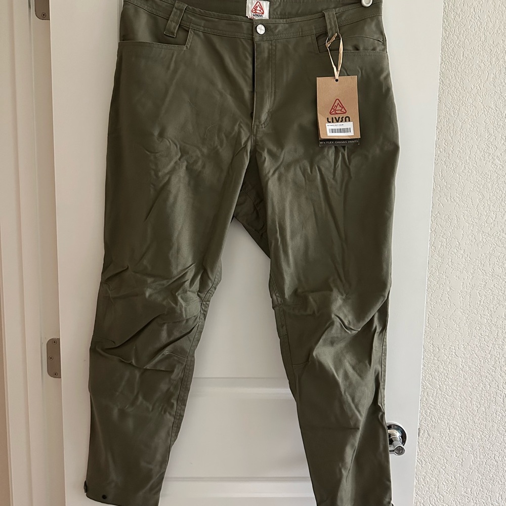 Women's Olive Livsn Flex Canvas Trousers